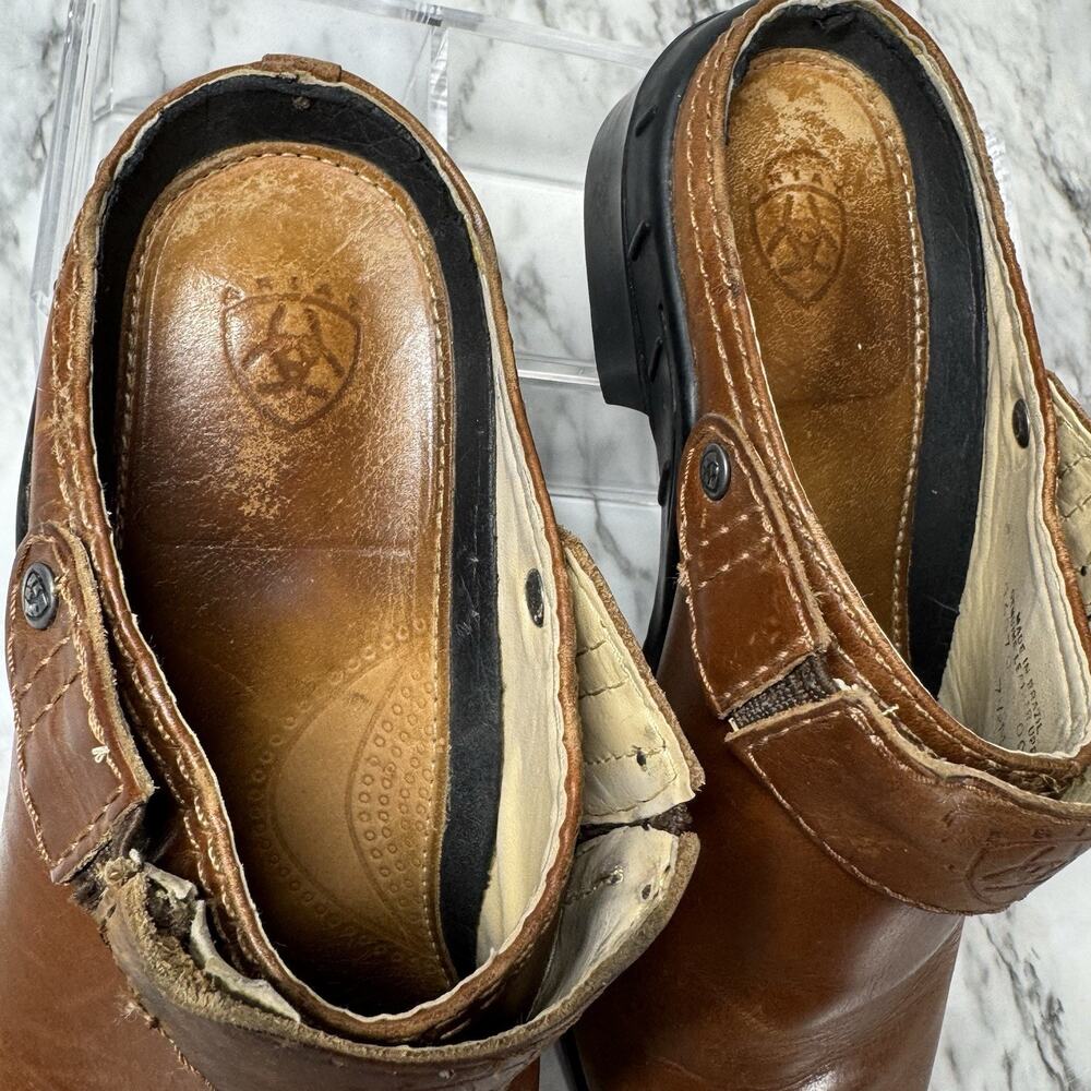 Ariat Sport Mule Womens Brown Sling Back Leather Western Slip On 7.5 M 94070 - Picture 7 of 8